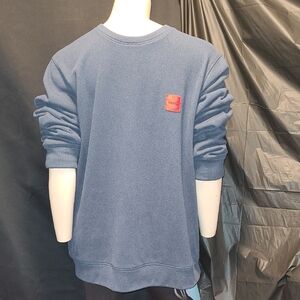 HUGO Blue Crewneck Sweater with Red Logo